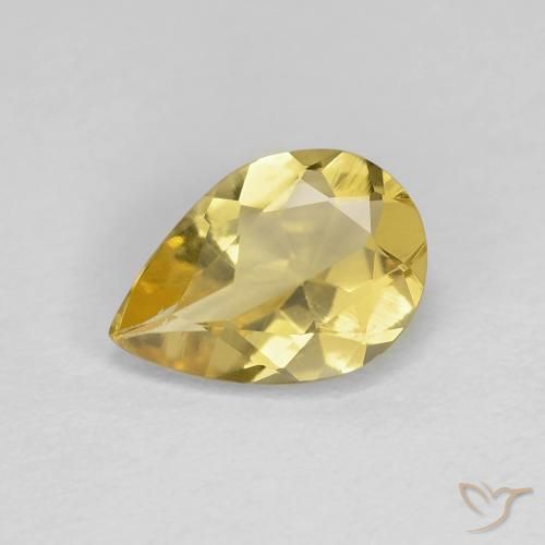0.98ct Natürlicher hellgelb Beryll, Birnenform, VVS-VS