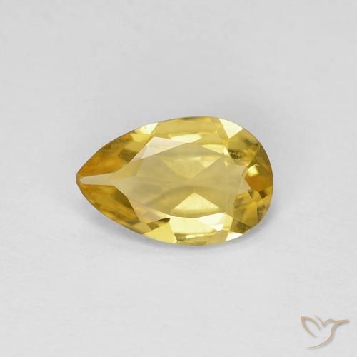 0.85ct Natürlicher Helles Gold-Gelb Beryll, Birnenform, VVS-VS