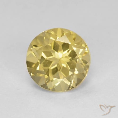 1.48ct Natürlicher hellgelb Beryll, Runden, VVS-VS