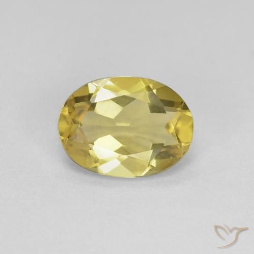 1.58ct Natürlicher Mittelgelb Beryll, Oval, VVS