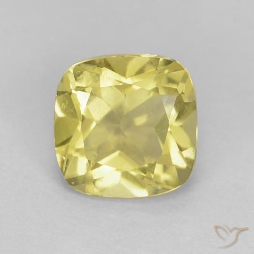 0.88ct Natürlicher Mittelgelb Beryll, Kissen, VVS