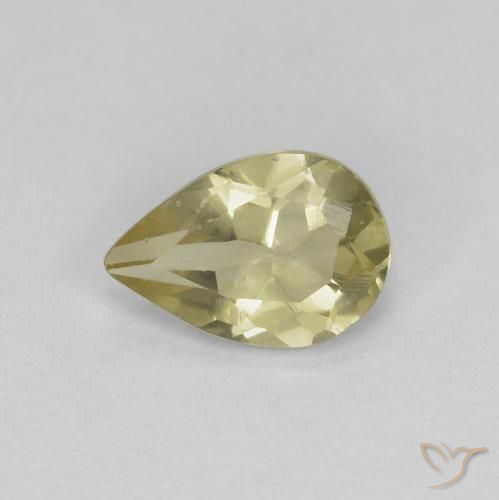 0.48ct Natürlicher Mittelgelb Beryll, Birnenform, VS