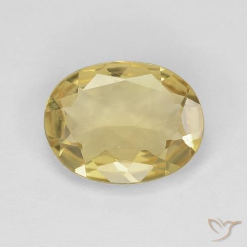 2.16ct Natürlicher Mittelgelb Beryll, Oval, VVS