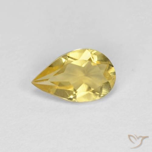 0.69ct Natürlicher Hell Gold Beryll, Birnenform, VVS