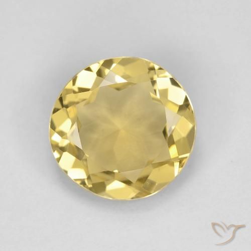 2.35ct Natürlicher Helles Gold-Gelb Beryll, Runden, VVS