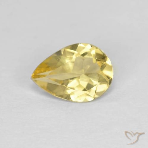 0.81ct Natürlicher Hell Gold Beryll, Birnenform, VVS