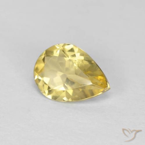9,17 ctw natürlicher Hell Gold Beryll, Birnenform, VVS