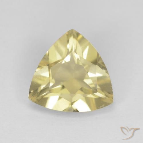 1.30ct Natürlicher hellgelb Beryll, Trillion, VVS-VS