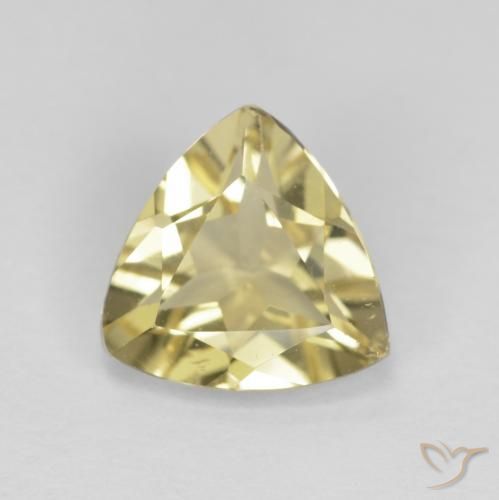 1.39ct Natürlicher Medium Light-Yellow Beryll, Trillion, VVS-VS