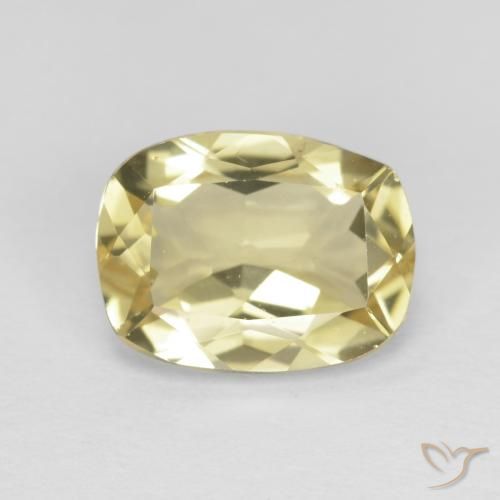 1.62ct Natürlicher Blasses Gelb Beryll, Kissen, VVS-VS