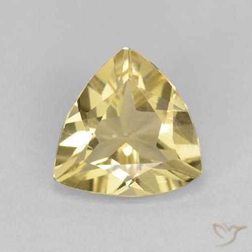 1.34ct Natürlicher hellgelb Beryll, Trillion, VVS