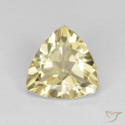 1.83ct Natürlicher Blasses Gelb Beryll, Trillion, VVS