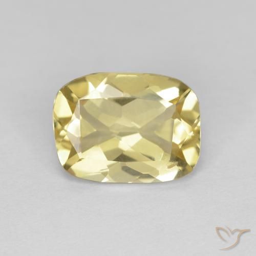 1.56ct Natürlicher Helles Erdgelb Beryll, Kissen, VVS-VS
