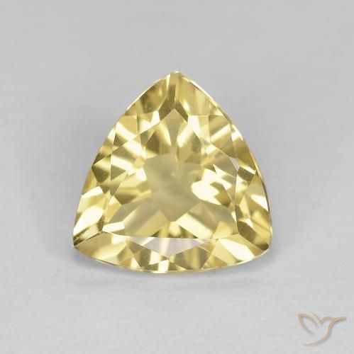 1.83ct Natürlicher Blasses Gelb Beryll, Trillion, VVS