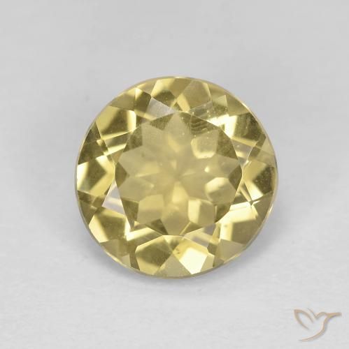 1.87ct Natürlicher Mittelgelb Beryll, Runden, VS