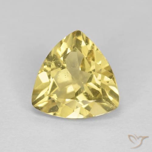 2.12ct Natürlicher hellgelb Beryll, Trillion, VS