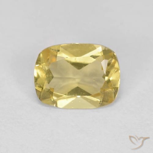 1.11ct Natürlicher Blasses Gelb Beryll, Kissen, VS