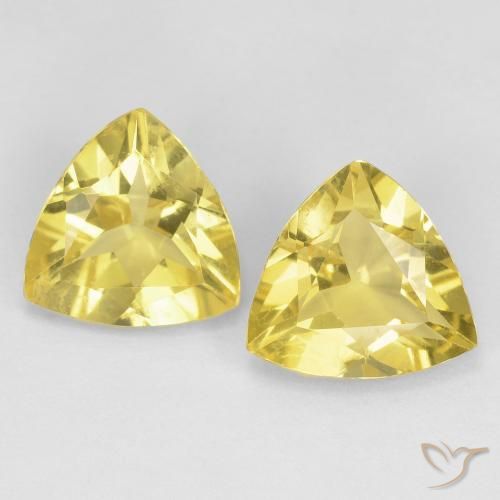 2.62ctw Natürlicher Blasses Gelb Beryll, Trillion, VVS
