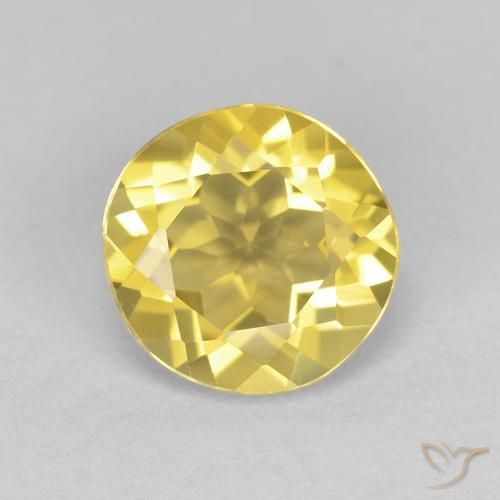 1.26ct Natürlicher Mittelgelb Beryll, Runden, VVS