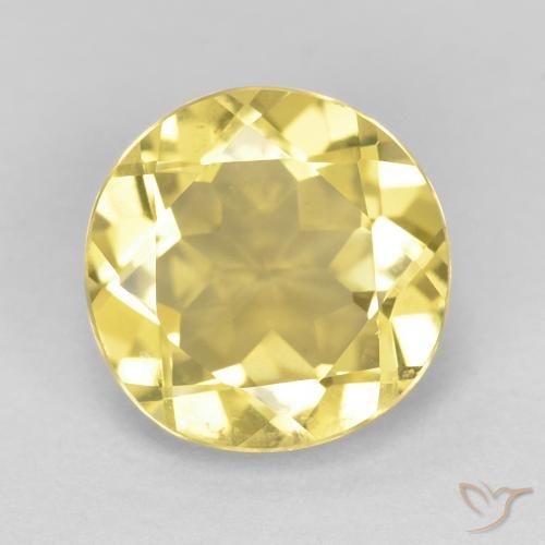 1.74ct Natürlicher Toskana Gelb Beryll, Runden, VVS