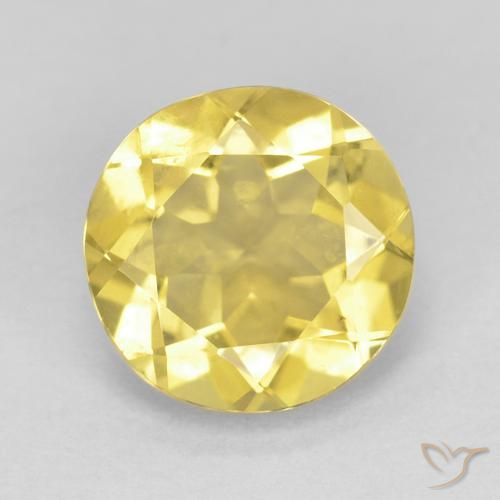1.58ct Natürlicher Helles Honiggelb Beryll, Runden, VVS