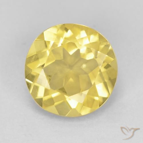1.65ct Natürlicher Mittelgelb Beryll, Runden, VVS