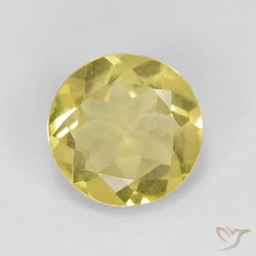 1.65ct Natürlicher Mittelgelb Beryll, Runden, VVS