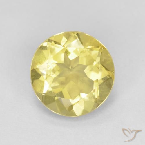 1.64ct Natürlicher hellgelb Beryll, Runden, VVS