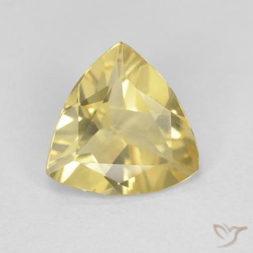 1.23ct Natürlicher hellgelb Beryll, Trillion, VVS