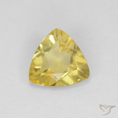0.87ct Natürlicher Mittelgelb Beryll, Trillion, VVS