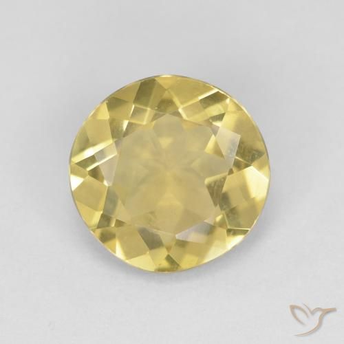 1.43ct Natürlicher Sanftes Gelb Beryll, Runden, VVS