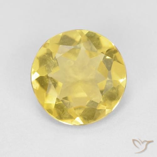 1.47ct Natürlicher Blasses Gelb Beryll, Runden, VVS