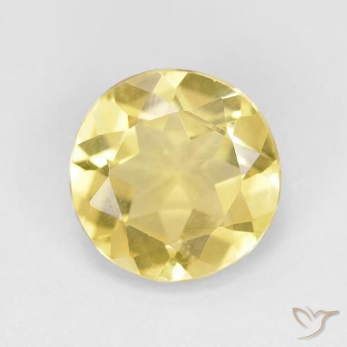 1.55ct Natürlicher Helles Erdgelb Beryll, Runden, VVS