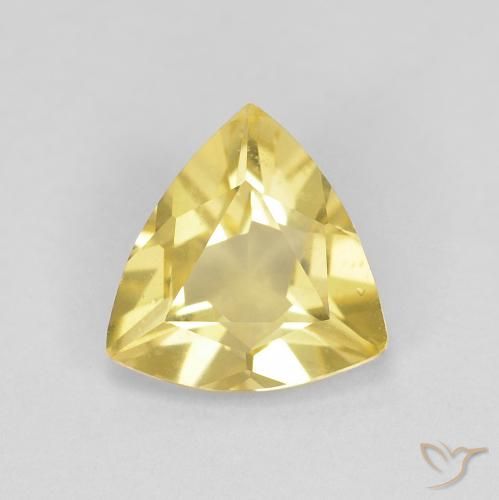 0.76ct Natürlicher Sanftes Gelb Beryll, Trillion, VVS-VS