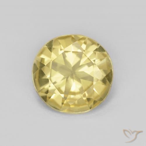 1.32ct Natürlicher hellgelb Beryll, Runden, VVS