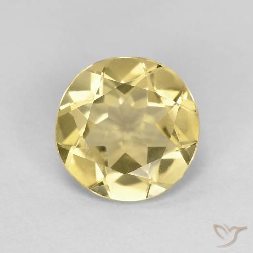 1.60ct Natürlicher Hell Gold Beryll, Runden, VVS