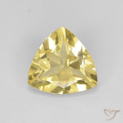 1.45ct Natürlicher Medium Light-Yellow Beryll, Trillion, VVS