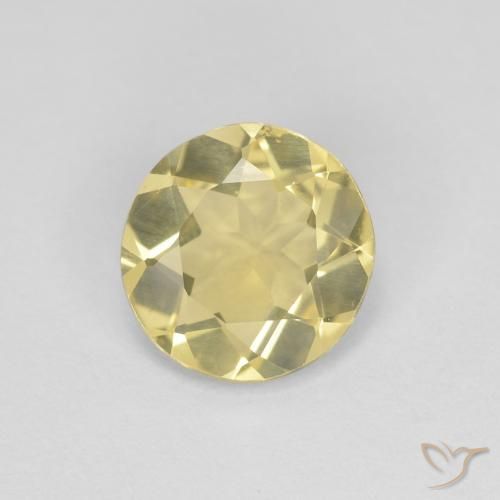 1.09ct Natürlicher Medium Light-Yellow Beryll, Runden, VVS