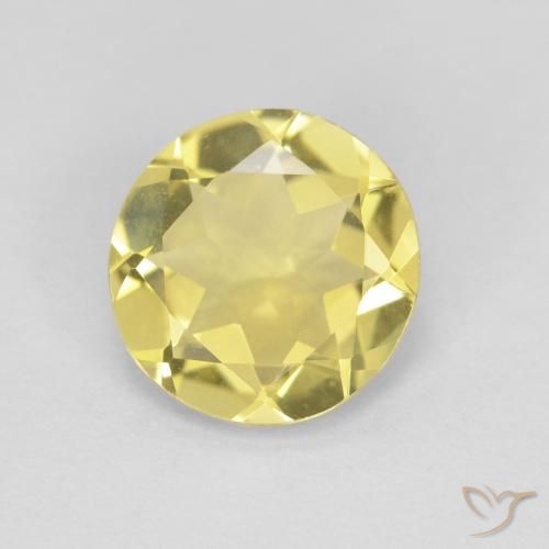 1.45ct Natürlicher Medium Light-Yellow Beryll, Runden, VVS