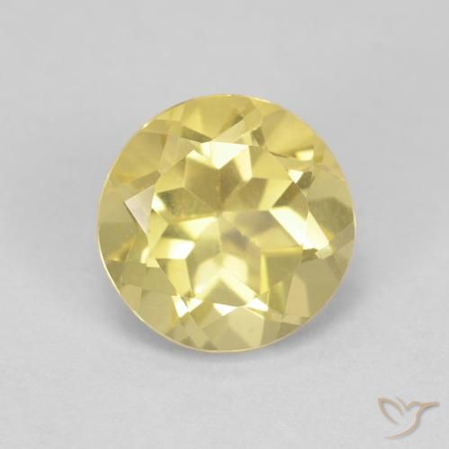 1.42ct Natürlicher Blasses Gelb Beryll, Runden, VS