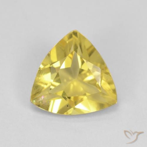 1.26ct Natürlicher Medium Light-Yellow Beryll, Trillion, VS