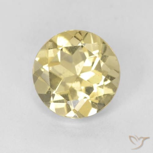 1.53ct Natürlicher Sehr helles Dijongelb Beryll, Runden, VS