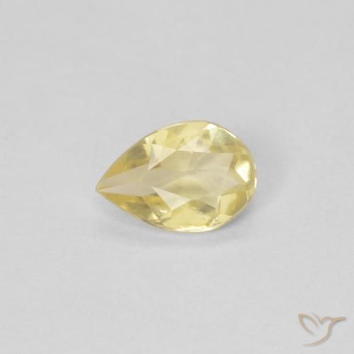 0.41ct Natürlicher Helles Erdgelb Beryll, Birnenform, VS