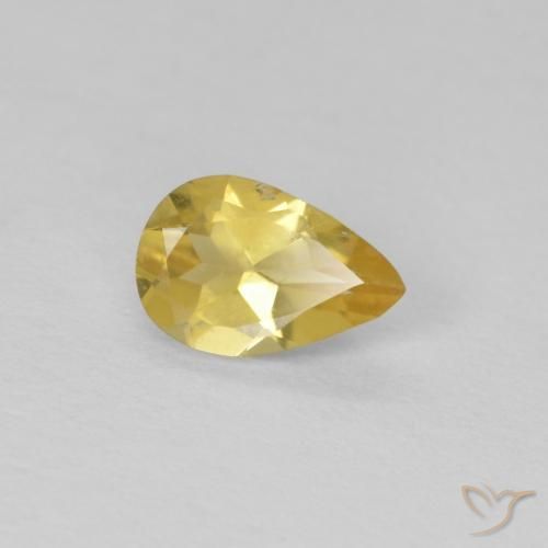 0.50ct Natürlicher gold-orange Beryll, Birnenform, VS