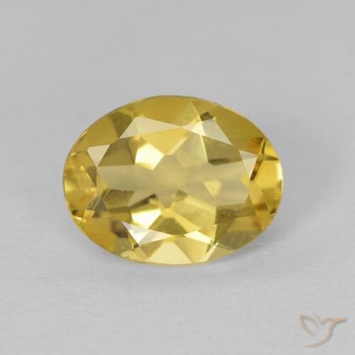 1.62ct Natürlicher hellgelb Beryll, Oval, VVS