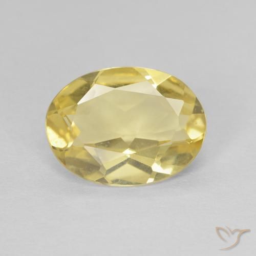 1.42ct Natürlicher hellgelb Beryll, Oval, VVS