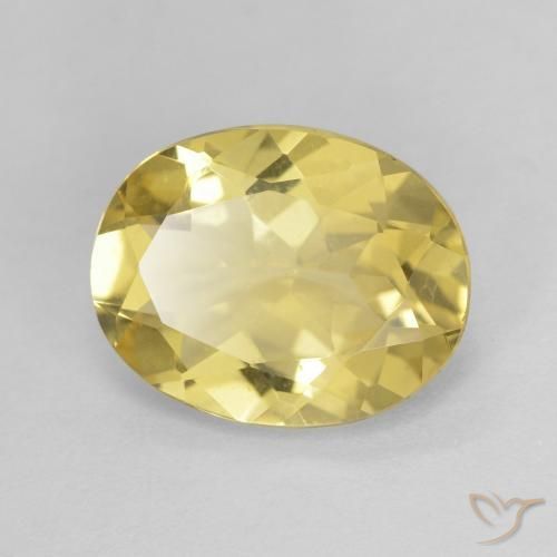 2.08ct Natürlicher Helles Erdgelb Beryll, Oval, VVS