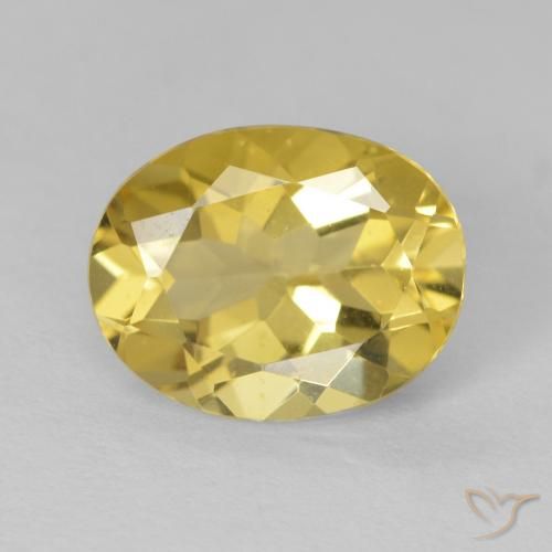2.22ct Natürlicher hellgelb Beryll, Oval, VVS