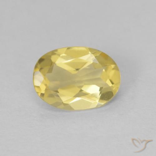 0.63ct Natürlicher Blasses Gelb Beryll, Oval, VVS