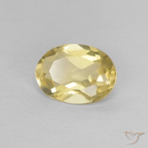 0.67ct Natürlicher hellgelb Beryll, Oval, VVS